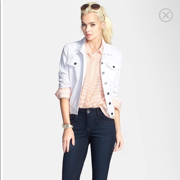 kut from the kloth white denim jacket